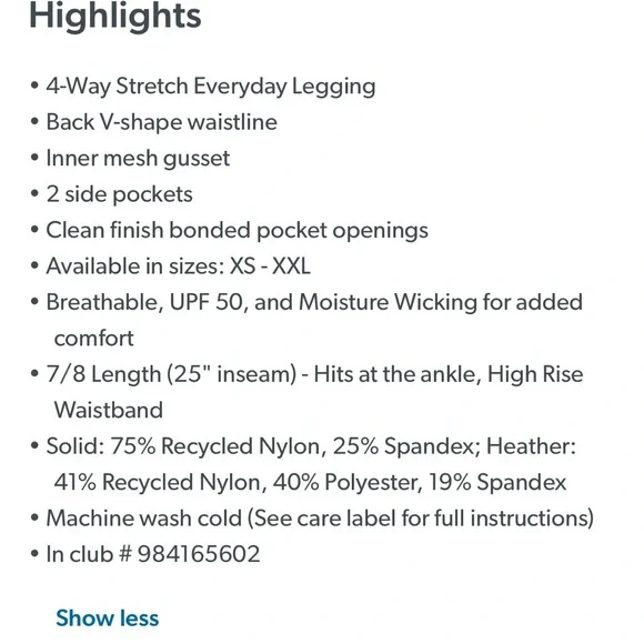 EUC Members Mark High Rise Ankle Leggings - Picture 2 of 10